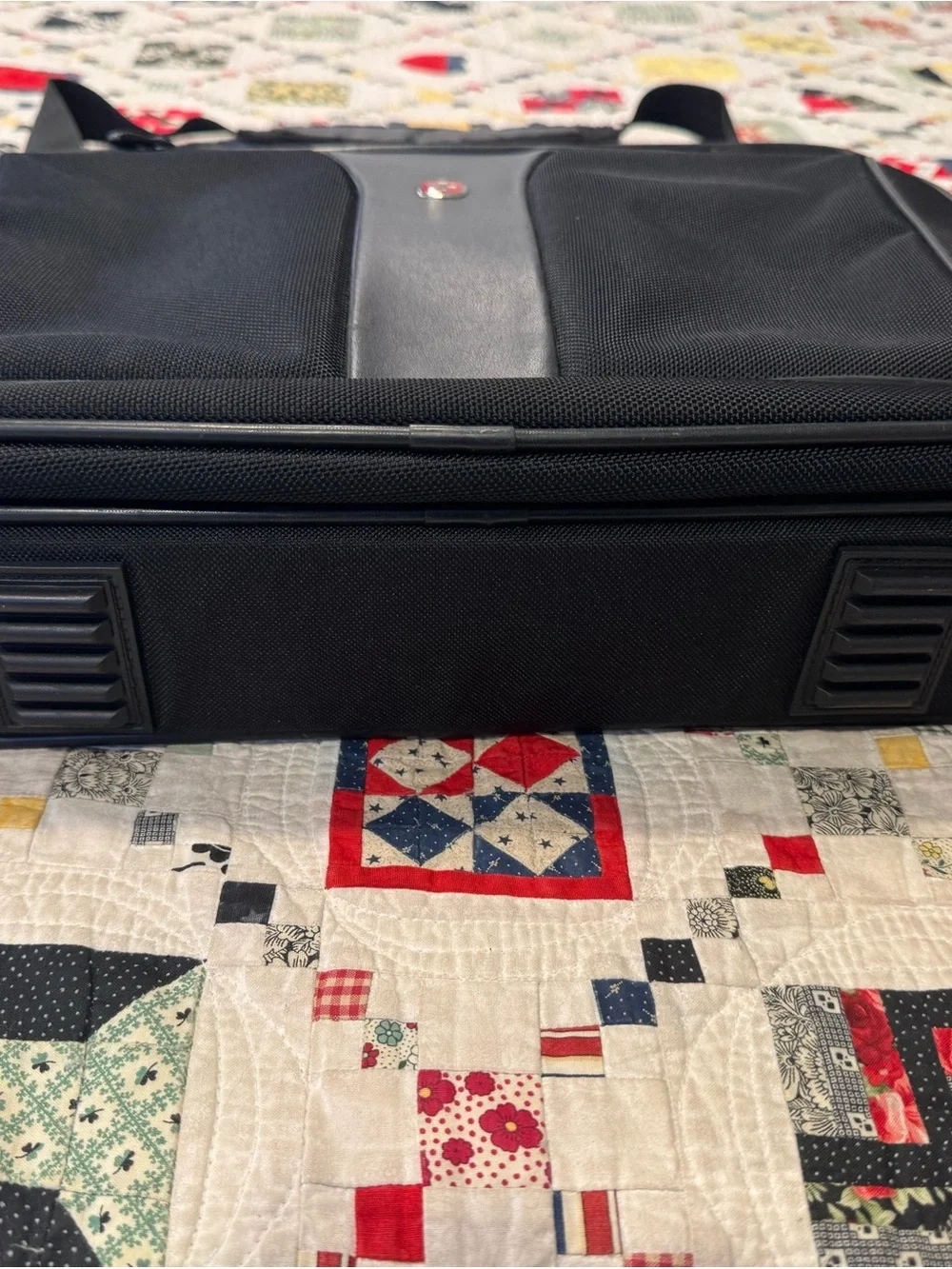 SwissGear Black Laptop Messenger with Red Logo Accents